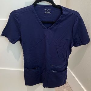 Jaanuu scrubs small petite top and bottoms joggers navy blue